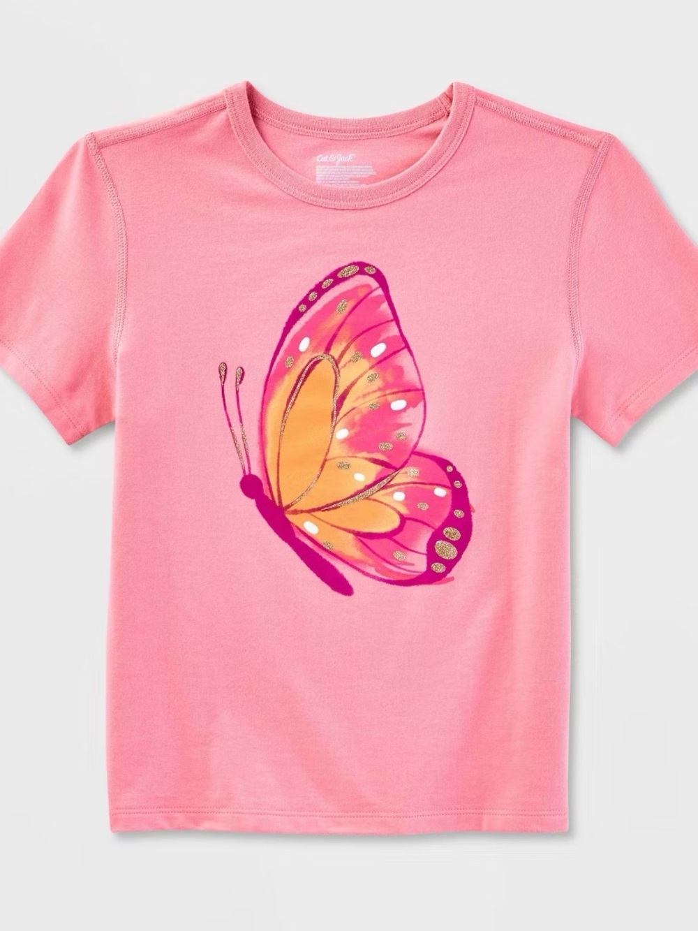 Kids Pink Butterfly Graphic Tee (8)